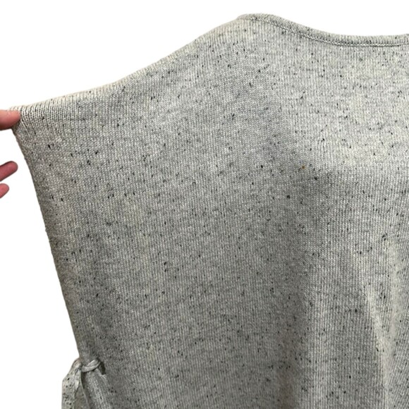 Ann Taylor Poncho Womens Small Pullover Gray Slouchy Slub Tie Sides Spring Layer - Picture 4 of 11